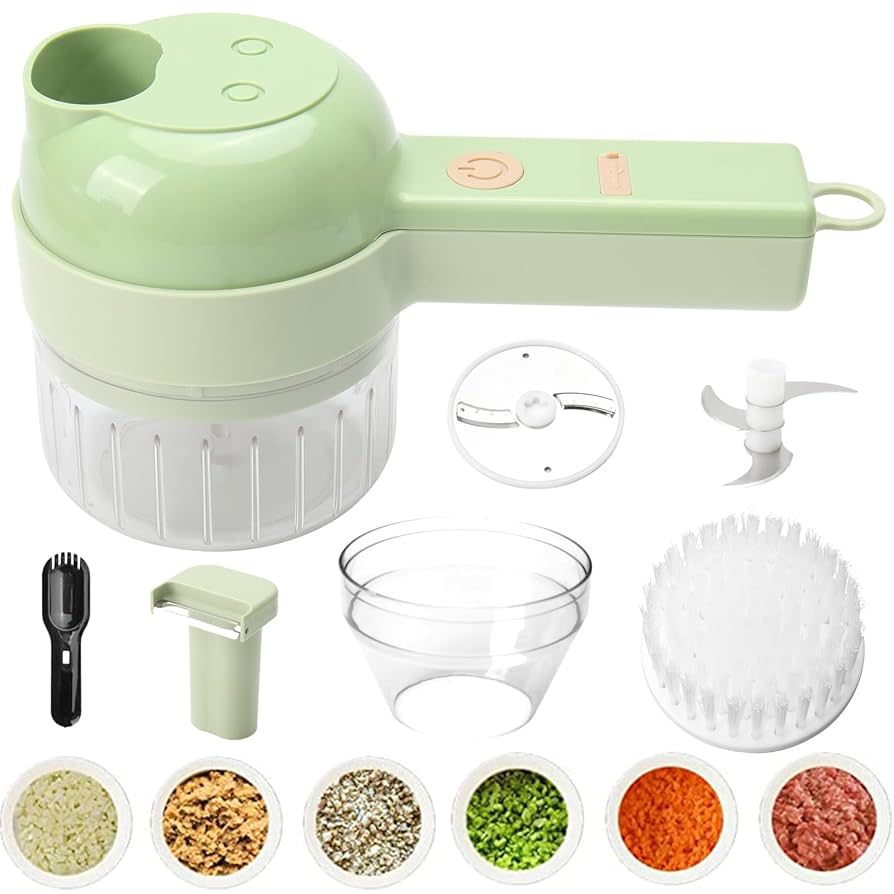 PICADOR DE VERDURAS INALÁMBRICO MULTIFUNCIONAL VERDE 🥗